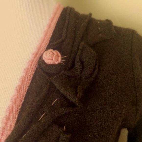 Like New Anthropologie Field Flower Bwn/Pink Cardi - Picture 4 of 5